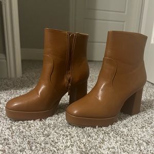 Tan booties